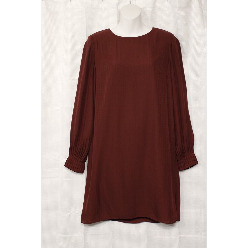 Ann Taylor Short Dress Women 2 Loose Long Pleaded Cuff Sleeve Lined Dusty Purple